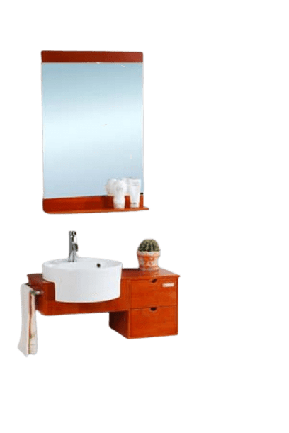 Interion Skrinka SIGMA z pravého dubu s umývadlom a zrkadlom 